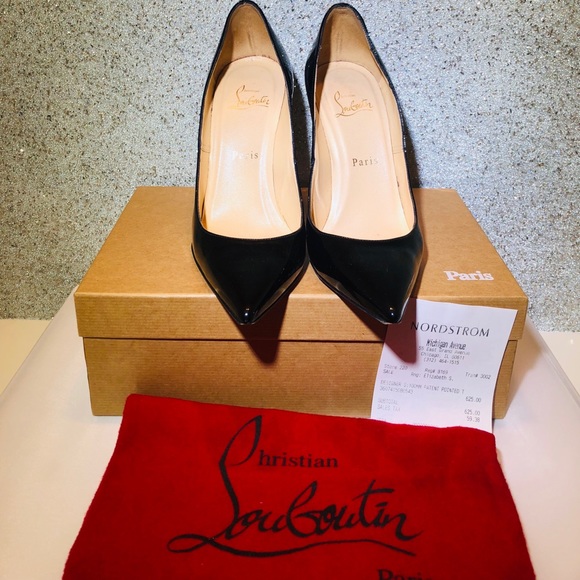 Christian Louboutin 💯 mm black patent pumps 38.5 - Picture 4 of 8